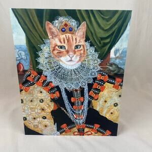 Carol Lew Tabby Cat, Renaissance Queen, Art in Motion Canvas Wall Art, 11 x 14”